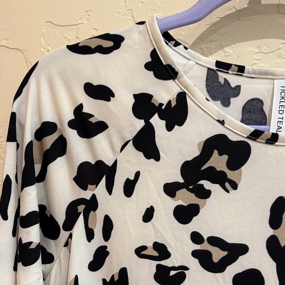 Tickled Teal Leopard Print Dress Size Large - Picture 2 of 2